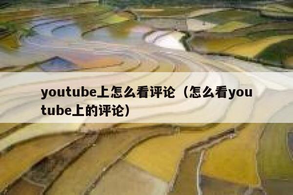 youtube上怎么看评论（怎么看youtube上的评论） 第1张