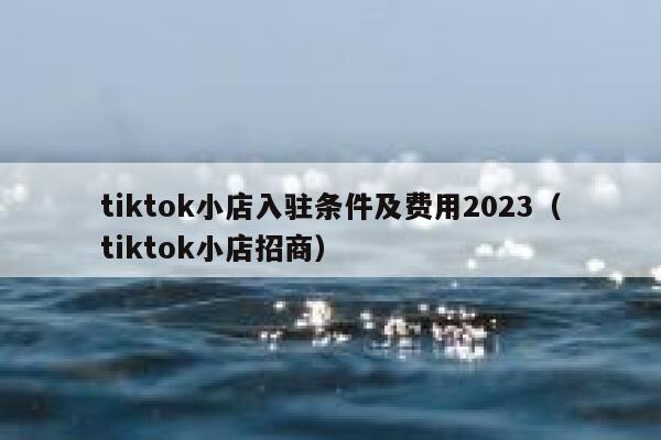 tiktok小店入驻条件及费用2023(tiktok小店招商) 第1张 tiktok小店入驻条件及费用2023(tiktok小店招商) 第1张