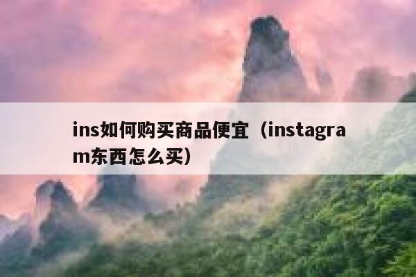 ins如何购买商品便宜（instagram东西怎么买） 第1张