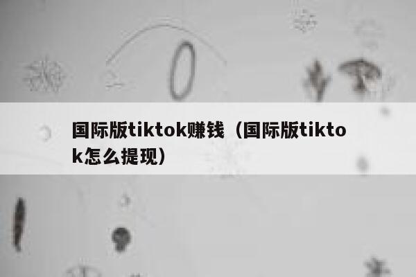 国际版tiktok赚钱（国际版tiktok怎么提现） 第1张