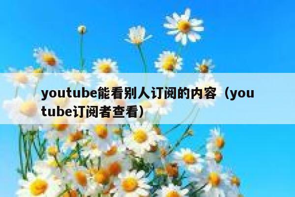 youtube能看别人订阅的内容（youtube订阅者查看） 第1张