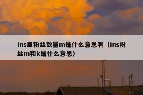 ins里粉丝数量m是什么意思啊（ins粉丝m和k是什么意思） 第1张