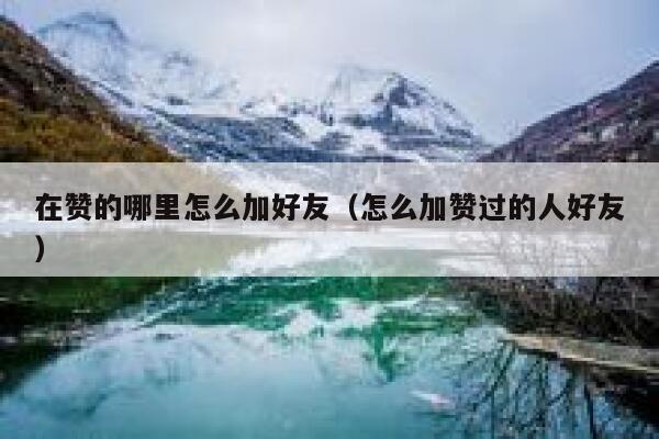 在赞的哪里怎么加好友（怎么加赞过的人好友） 第1张