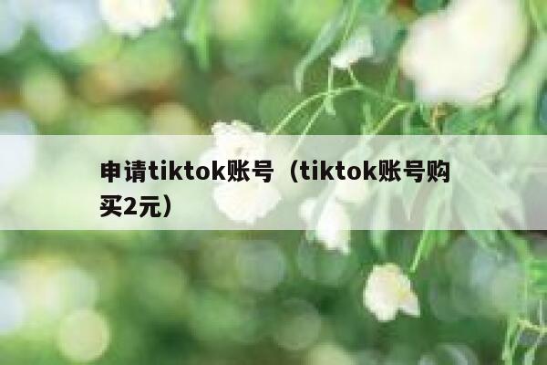 申请tiktok账号（tiktok账号购买2元） 第1张