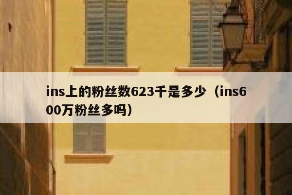ins上的粉丝数623千是多少(ins600万粉丝多吗) 第1张 ins上的粉丝数623千是多少(ins600万粉丝多吗) 第1张