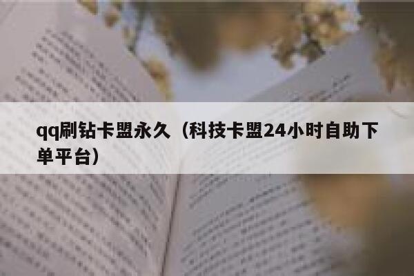 qq刷钻卡盟永久（科技卡盟24小时自助下单平台） 第1张