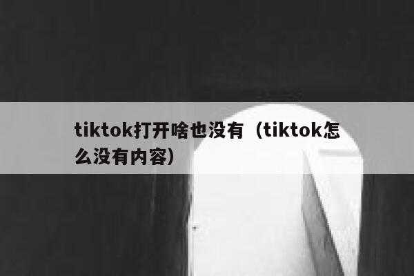 tiktok打开啥也没有(tiktok怎么没有内容) 第1张 tiktok打开啥也没有(tiktok怎么没有内容) 第1张