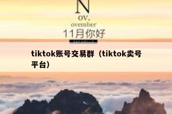 tiktok账号交易群(tiktok卖号平台) 第1张 tiktok账号交易群(tiktok卖号平台) 第1张
