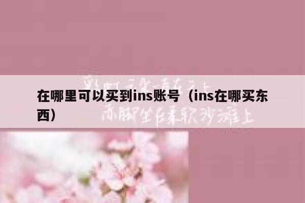 在哪里可以买到ins账号(ins在哪买东西) 第1张 在哪里可以买到ins账号(ins在哪买东西) 第1张