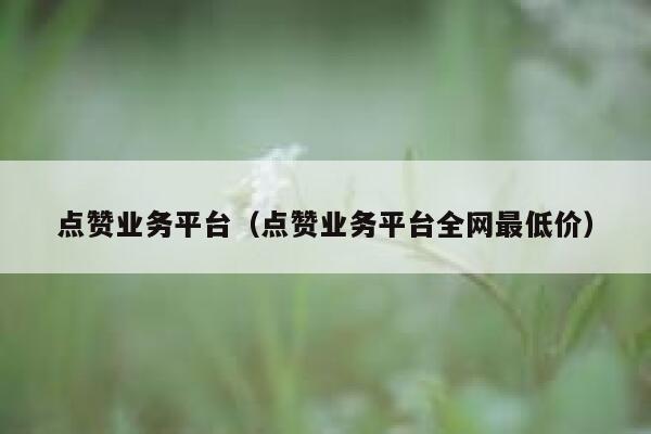 点赞业务平台(点赞业务平台全网最低价) 第1张 点赞业务平台(点赞业务平台全网最低价) 第1张