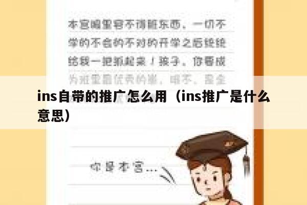 ins自带的推广怎么用（ins推广是什么意思） 第1张