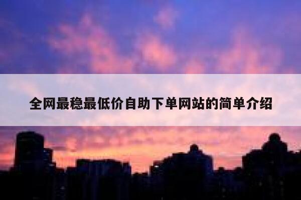 全网最稳最低价自助下单网站的简单介绍 第1张