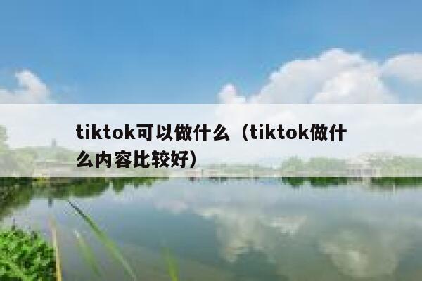 tiktok可以做什么（tiktok做什么内容比较好） 第1张