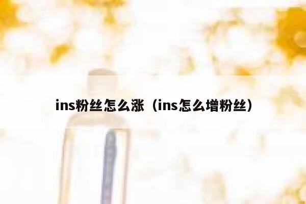 ins粉丝怎么涨(ins怎么增粉丝) 第1张 ins粉丝怎么涨(ins怎么增粉丝) 第1张