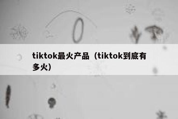 tiktok最火产品（tiktok到底有多火） 第1张