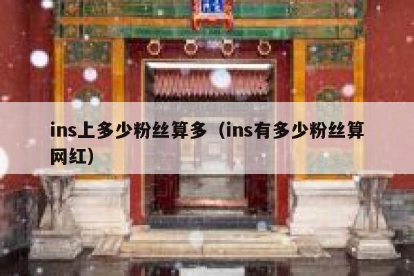 ins上多少粉丝算多(ins有多少粉丝算网红) 第1张 ins上多少粉丝算多(ins有多少粉丝算网红) 第1张