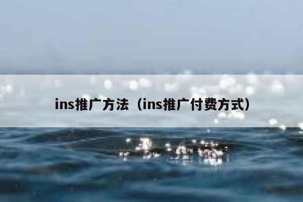 ins推广方法（ins推广付费方式） 第1张