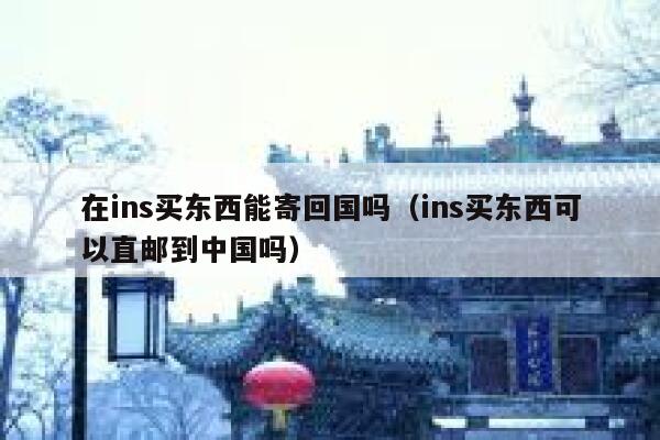 在ins买东西能寄回国吗（ins买东西可以直邮到中国吗） 第1张