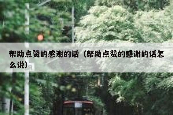 帮助点赞的感谢的话（帮助点赞的感谢的话怎么说） 第1张
