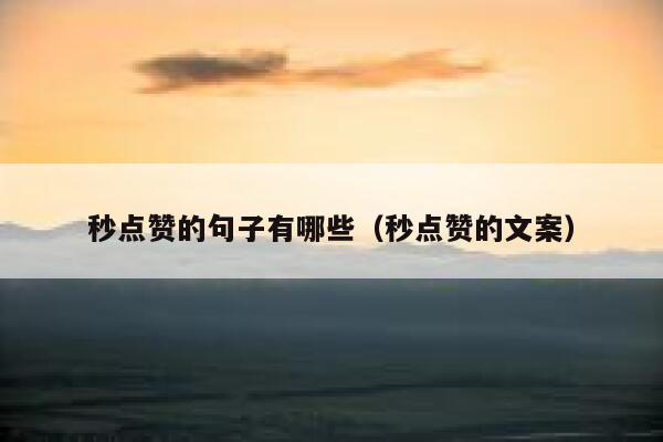秒点赞的句子有哪些(秒点赞的文案) 第1张 秒点赞的句子有哪些(秒点赞的文案) 第1张
