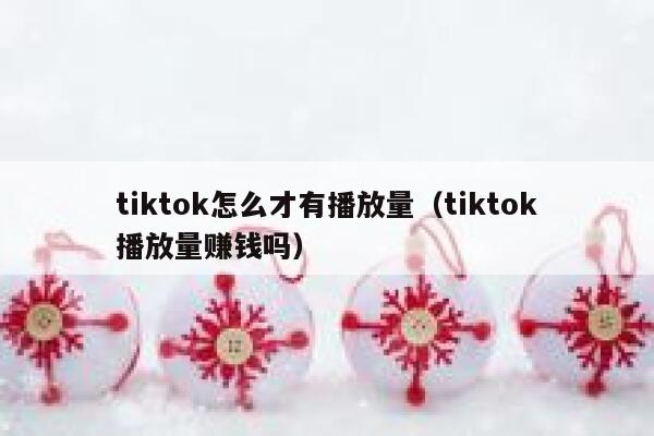 tiktok怎么才有播放量（tiktok播放量赚钱吗） 第1张