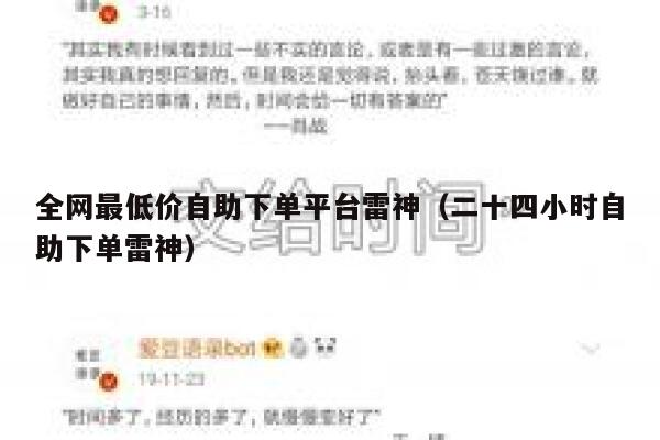 全网最低价自助下单平台雷神（二十四小时自助下单雷神） 第1张
