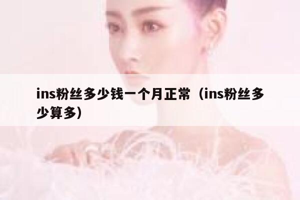 ins粉丝多少钱一个月正常（ins粉丝多少算多） 第1张