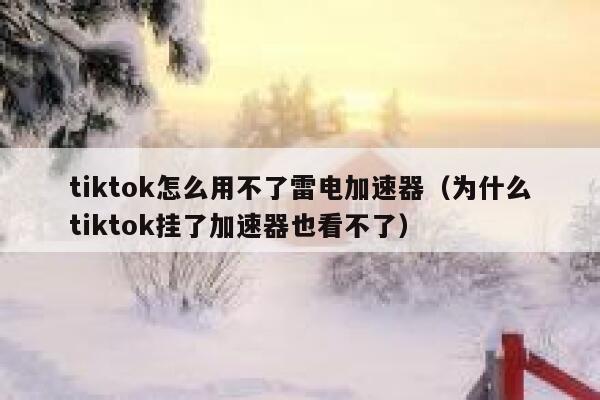 tiktok怎么用不了雷电加速器（为什么tiktok挂了加速器也看不了） 第1张