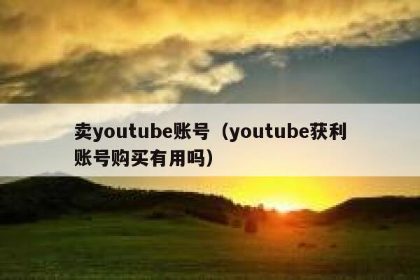 卖youtube账号（youtube获利账号购买有用吗） 第1张