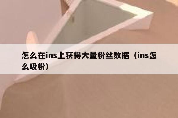 怎么在ins上获得大量粉丝数据(ins怎么吸粉) 第1张 怎么在ins上获得大量粉丝数据(ins怎么吸粉) 第1张