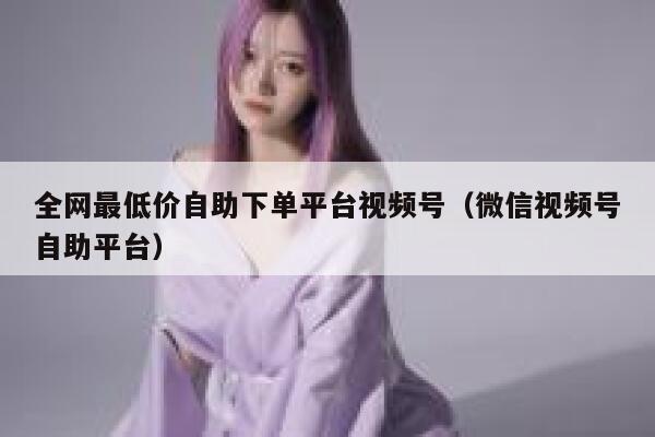 全网最低价自助下单平台视频号（微信视频号自助平台） 第1张