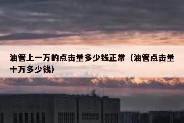 油管上一万的点击量多少钱正常（油管点击量十万多少钱） 第1张