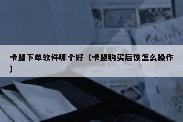 卡盟下单软件哪个好（卡盟购买后该怎么操作） 第1张