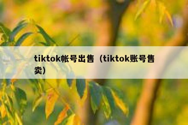 tiktok帐号出售（tiktok账号售卖） 第1张