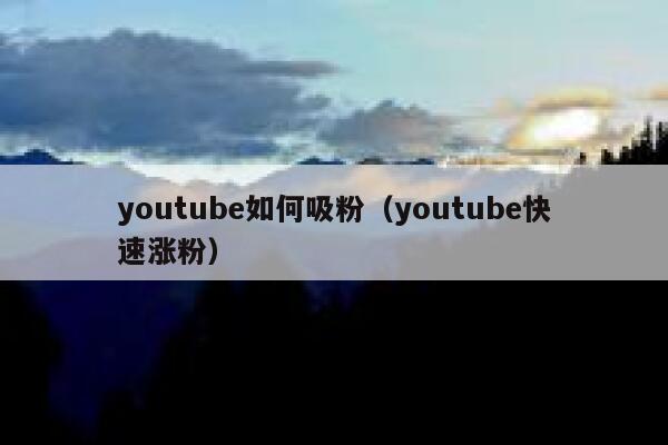 youtube如何吸粉(youtube快速涨粉) 第1张 youtube如何吸粉(youtube快速涨粉) 第1张