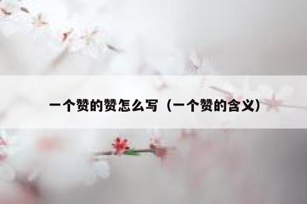 一个赞的赞怎么写(一个赞的含义) 第1张 一个赞的赞怎么写(一个赞的含义) 第1张