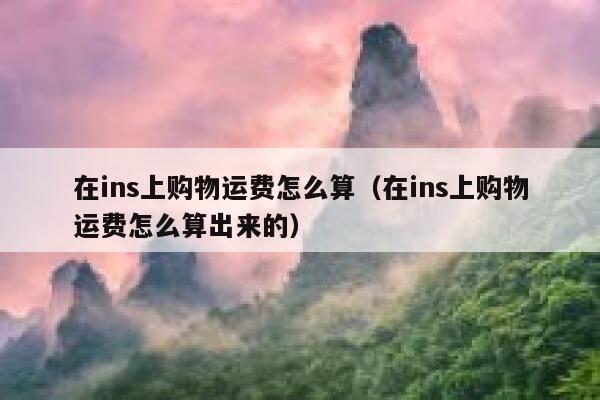在ins上购物运费怎么算（在ins上购物运费怎么算出来的） 第1张