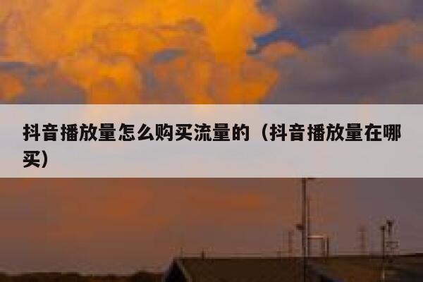 抖音播放量怎么购买流量的(抖音播放量在哪买) 第1张 抖音播放量怎么购买流量的(抖音播放量在哪买) 第1张