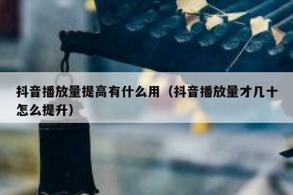 抖音播放量提高有什么用(抖音播放量才几十怎么提升) 第1张 抖音播放量提高有什么用(抖音播放量才几十怎么提升) 第1张