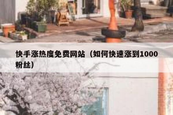 快手涨热度免费网站（如何快速涨到1000粉丝） 第1张