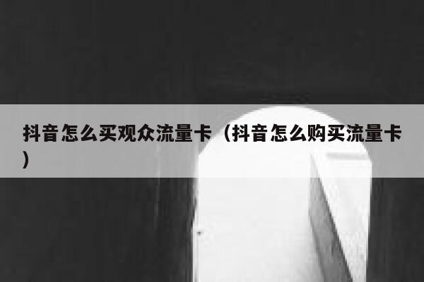 抖音怎么买观众流量卡（抖音怎么购买流量卡） 第1张