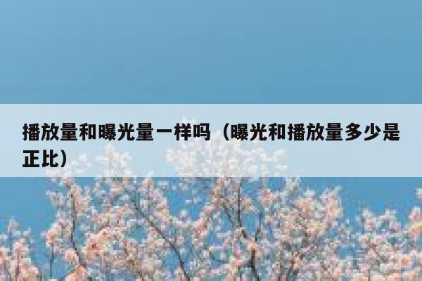 播放量和曝光量一样吗(曝光和播放量多少是正比) 第1张 播放量和曝光量一样吗(曝光和播放量多少是正比) 第1张