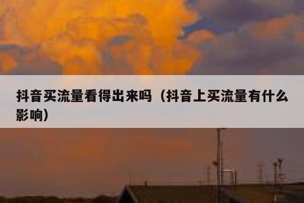 抖音买流量看得出来吗（抖音上买流量有什么影响） 第1张