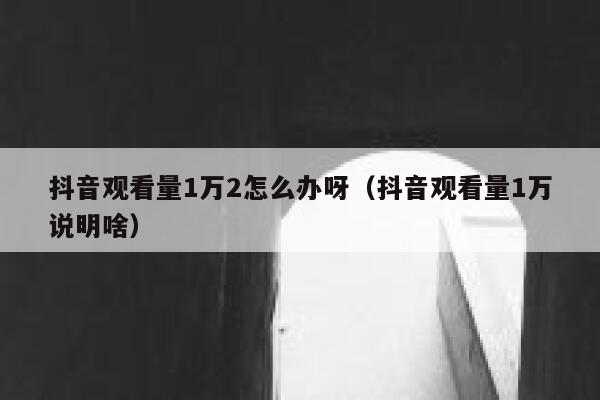 抖音观看量1万2怎么办呀（抖音观看量1万说明啥） 第1张