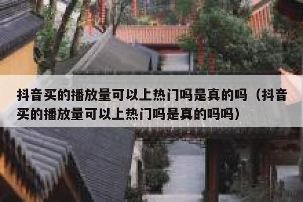 抖音买的播放量可以上热门吗是真的吗（抖音买的播放量可以上热门吗是真的吗吗） 第1张