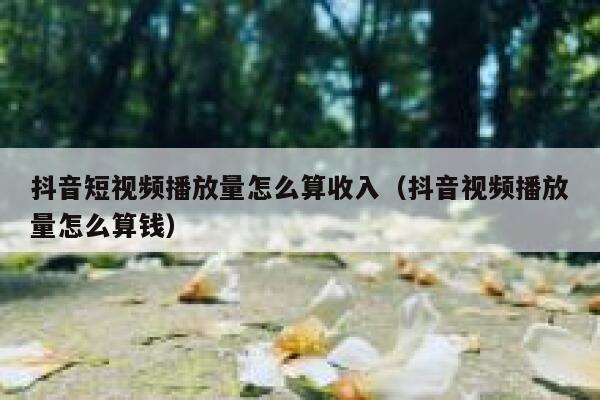 抖音短视频播放量怎么算收入（抖音视频播放量怎么算钱） 第1张