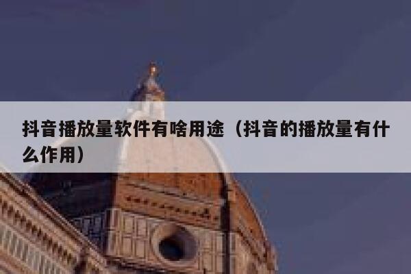 抖音播放量软件有啥用途(抖音的播放量有什么作用) 第1张 抖音播放量软件有啥用途(抖音的播放量有什么作用) 第1张