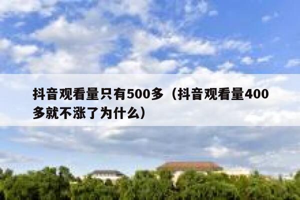 抖音观看量只有500多（抖音观看量400多就不涨了为什么） 第1张