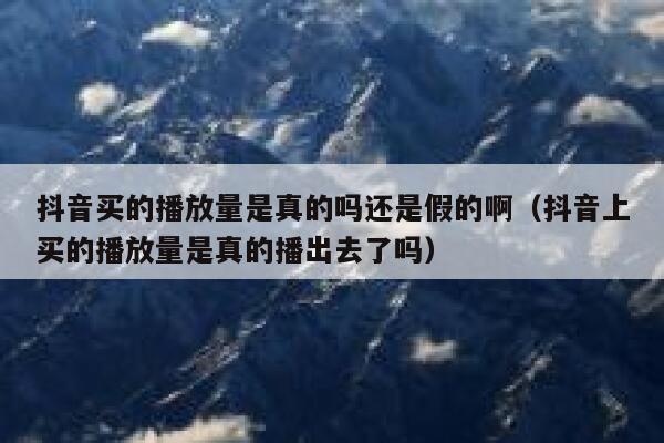 抖音买的播放量是真的吗还是假的啊(抖音上买的播放量是真的播出去了吗) 第1张 抖音买的播放量是真的吗还是假的啊(抖音上买的播放量是真的播出去了吗) 第1张