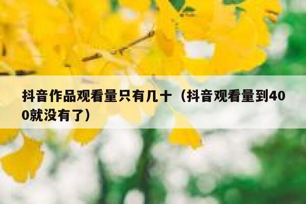 抖音作品观看量只有几十（抖音观看量到400就没有了） 第1张